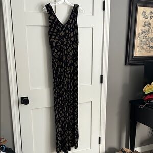 Banana Republic Black and Tan Patterned Dress